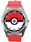 Runde Uhr mit rotem Lederarmband für Taschenmonster-Fans