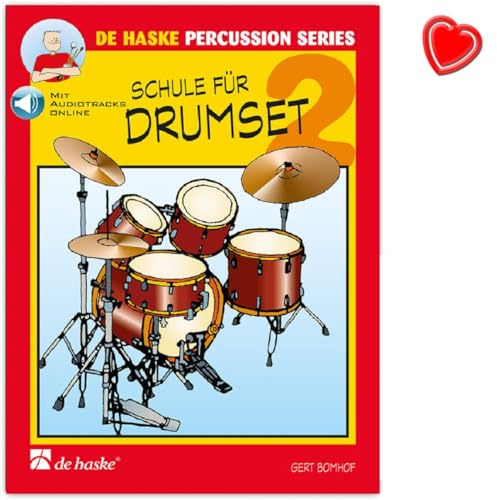 De Haske Publications - Schule für Drumset Band 2 - grundlegende Techniken und Regeln - 9789043110099 mit Notenklammer (div. Formen/Farben)