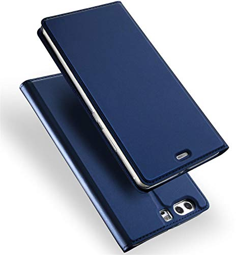 Verco Handyhülle für P10, Premium Handy Flip Cover für Huawei P10 Hülle [integr. Magnet] Book Case PU Leder Tasche, Blau