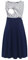 Smallshow Ärmelloses Patchwork-Umstandskleid mit Taschen für Frauen Navy Stripe-Navy Small