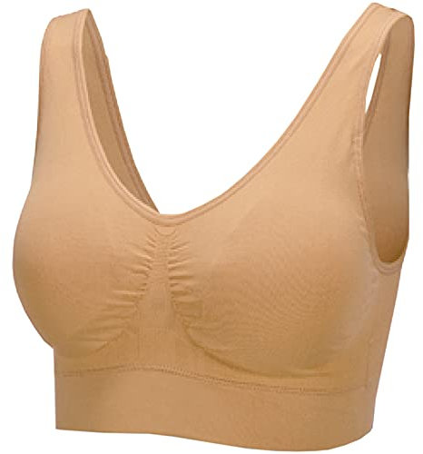 Bestlivings Damen Basic Wohlfühl BH Seamless BH Bralette - ohne Bügel, ohne Clips - Nahtloser Yoga Bra Top