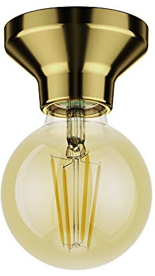 ledscom.de LED Deckenleuchte Elektra Porzellan gold, inkl. E27 LED gold max. 818lm, 3-Stufen dimmen, extra-warmweiß