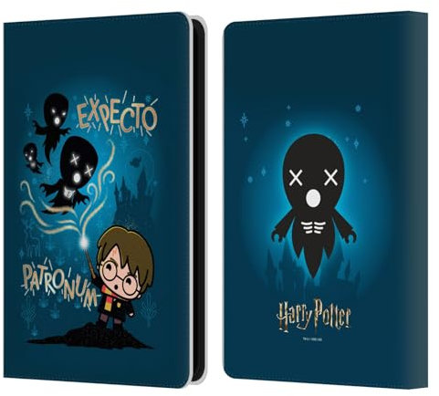 Head Case Designs Offizielle Harry Potter Expecto Patronum Deathly Hallows III Leder-Wallet-Hülle Kompatibel mit Kindle Paperwhite 5 (2021)