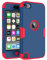 Callyue iPod Touch Hülle – 2-in-1 Schutzhülle aus PC und Silikon für iPod Touch 5/6/7, Marineblau und Rot