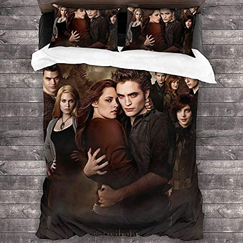 ANSSON Kinder Bettwäsche-Sets Vampire Mikrofaser Bettbezug Twilight Schlafzimmer dekorative Bettwäsche mit 2 Kissenbezug Unisex (Twilight6, 135x200cm+80x80cmx2)