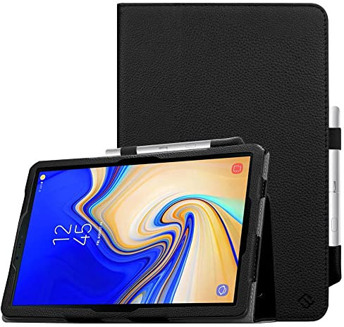 Fintie Folio Case for Samsung Galaxy Tab S4 10.5 2018 Model SM-T830/T835/T837, [Corner Protection] Premium Vegan Leather Stand Cover with S Pen Protective Holder Auto Sleep/Wake, Black