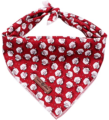 Lionet Paws Christmas Hunde Bandana Kopftücher Hundehalstuch Dreieckstuch für Kleine, Mittelgroße und Große Hunde Weihnachtsmann