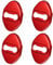 X AUTOHAUX 4 Pcs Stainless Steel Car Door Lock Latches Cover Protector Caps Red