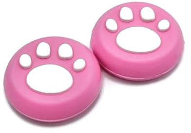 Generic | Gaming Thumbsticks Grips | 1.118 | Dopjes voor je Game Controller(s) | Pootjes - Roze met Wit | 1 Set = 2 Thumbgrips | Compatibel met Nintendo Switch & LITE & OLED