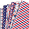 AnyDesign 12 Blatt patriotisches Geschenkpapier 4. Juli Sterne Streifen Amerikanische Flagge Geschenkpapier Bulk Blau Rot Weiß Kunstpapier für Unabhängigkeitstag Gedenktag DIY Handwerk, flach