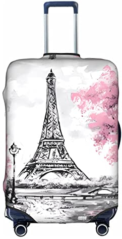 DMORJ Ölgemälde Paris Eiffelturm Trolley Reisekoffer Schutzhülle: Hohe Elastizität mit Reißverschluss, mittlere Anwendung, 45,7 - 81,3 cm (18-32 Zoll) Trolley