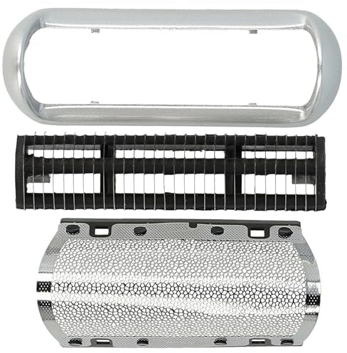 vhbw Kombi-Pack Scherteil kompatibel mit Braun Pocket P-80 | P-90, P70-1, P-80-1 Elektrorasierer, Folie + Messerblock, schwarz/silber