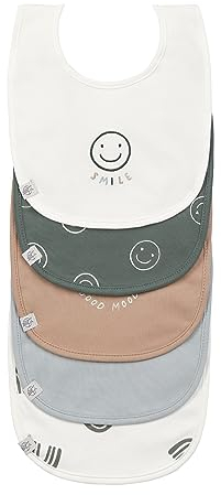 LÄSSIG Baby Kleinkind Lätzchen Set (5 St.) Klettverschluss Baumwolle wasserdicht/Value Pack Bib Tiny Smile
