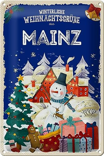 FEMER Blechschild Weihnachtsgrüße Mainz FEST 20x30cm