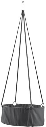 Leander Classic™ Wiege mit Matratze Grau - Babybett aus 100% Bio Baumwolle - Natürliche Schaukelbewegung - inkl. Kaltschaummatratze - ohne Stativ