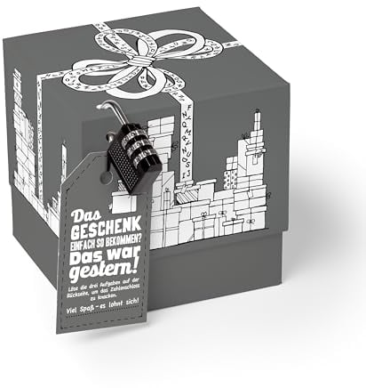 SURPRISA Geschenkbox, Rätselbox Geldgeschenke Verpackung, Geburtstagsgeschenk für Männer, Geschenkrätsel