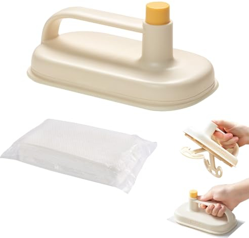 Replaceable disposable Magic Brush with 50 Spare Pieces,Wet and Dry Thickened Magic Lazy Rag Cleaning Cloth,Removable and Replaceable Eraser Sponge for Bathroom Toilet Window Floor Glass