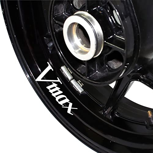 YESKIT Modifizierte dekorative Aufkleber Für VMAX V Max Motorrad Rad Aufkleber Reifen Logo Reflektierende Streifen Aufkleber Felgen Aufkleber (Color : Bianco)