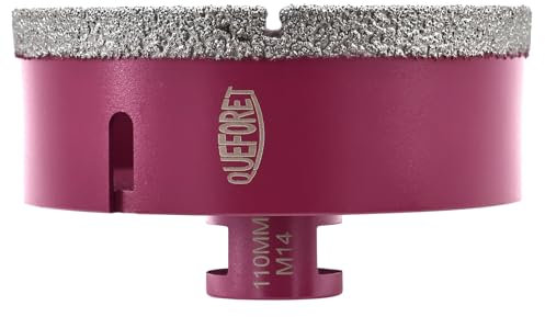 QUEFORET Foret Diamant pour Carrelage 110mm x M14 - Trépan de Forage pour Céramique Porcelaine Marbre Granit pour Meuleuse d'Angle