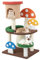 COSTWAY Arbre à Chat Mignon en Forme de Champignon, Tour à Chat 4 en 1 avec Condo et Griffoir en Sisal, Centre d'Activités pour Chaton avec Boule à Ressort, Charge 10 KG Chaque Couche(102 CM)