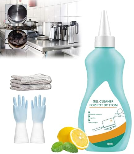 Magic Gel Cleaner for Pots and Pans, Professional Gel Cleaner for Pot Bottom, Black Pot Bottom Cleaning Gel, Bottom of the Pot Black Scale Cleaner, Gel Cleaner for Cookware Bottom (1Pcs)
