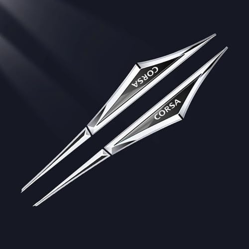 2 Pcs Auto Logo Embleme, Für Opel Corsa Aufkleber Dekoration Styling seitliches Emblem Blumenpapier ersetzen Zubehör,D/Black and Silver