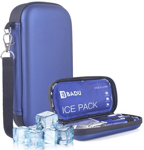 HIMDUZE Insulin-Kühltasche für Reisen TSA-zugelassen Kleine Kühltasche für Medikamente Diabetiker-Reisetasche mit 1 wiederverwendbaren Kühlakku für Alltagsausflüge