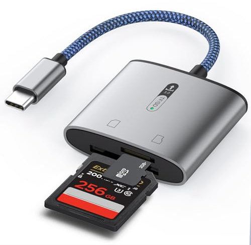 USB C SD Card Reader, Micro SD/TF Card Adapter USB C 3.0 SD Card Reader Compatible with iPhone 15/15 Pro Max, Android Galaxy S24/S23/S22, MacBook Pro/Air etc.