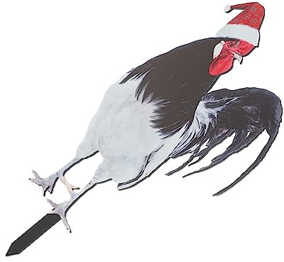 Sosoport Garten Huhn Deko Weihnachts Gartenstecker Hühnerfigur Aus Acryl Doppelseitig Bedruckt Wetterfest Und Langlebig Gartendekoration Für Ostern Und Weihnachten