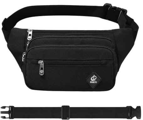 Minnhua Bauchtasche mit 4 Taschen, Bauchtasche für Damen und Herren, wasserdicht, große Kapazität, Hüfttaschen mit 64 cm verlängertem Gürtel für Spaziergänge mit dem Hund, Sport, Laufen, Wandern,