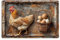 Farm Fresh Eggs Huhn Henne Blechschild Metallschild Decor Hühner Schild Hühner Deko Geschenk als Hühnerstall Zubehör und Retro Wanddeko Farmhouse Vintage Metall Zeichen 20 x 30 cm (Coffee)