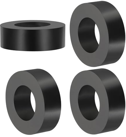 PATIKIL Multi Purpose Rubber Spacer, 4 Pcs 25mm ID x 45 OD x 15mm T Neoprene Round Anti-Vibration Isolation Pads Isolator Rubber Bushings Spacer Washer for HVAC Bolts Car Accessories