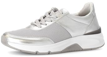 Gabor Damen Low-Top Sneaker, Frauen Halbschuhe,schnürschuhe,schnürer,straßenschuhe,Strassenschuhe,Sportschuhe,Silber,40 EU / 6.5 UK