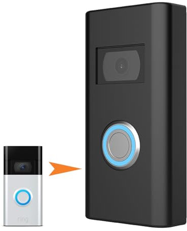honecumi Silikonhülle für Ring Video Doorbell 2. Gen (2020) – Wetterfeste Schutzhülle mit UV-Schutz, Schwarz, Einfache Montage, IP65 Staub- & Wasserdicht – Kompatibel mit Ring Battery Doorbell 2 Gen