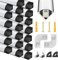 20Pcs LED Aluminium Profil Schwarz V Form, 6 Pack Kanal Schwarz Profil Eckprofil mit Milchiger Weißer Abdeckung, Endkappen, Montage Clips und 45 Grad Eckverbindern für LED Streifen Schiene Diffusor