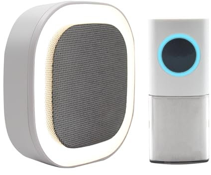 Uni-Com Wireless Plug-in Door Chime with Built-in Night Light, Dusk & Dawn Sensor, 200m Operating Range, 30 Chimes, LED Chime Alert, Easy Install