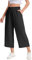 WUWUSKY Poloshirt Damen 3/4 Culotte Hose Leichte Sommerhose mit Taschen | Casual Lounge Hose mit Weitem Bein | Atmungsaktives Stoff Caprihose für Damen