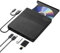 CD DVD Drive USB C USB 3.0 CD/DVD +/-Rw Drive CD ROM Burner Reader Writer with USB/ SD/TF Ports & Audio Out, Optical Disc Drive DVD Player for Laptop PC Mac MacBook Air/Pro Windows 11/10, Black