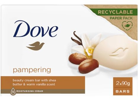 Dove Beauty Cream Bar Seife, fest, verschiedene Düfte, 2 x 90 g (1 Einheit, Vanille und Karité)