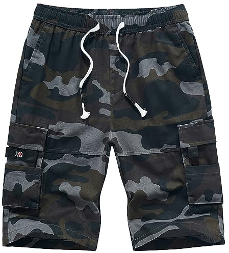 iCKER Mens Cargo Shorts Summer Elastic Multi Pocket Combat Work Shorts | Cotton,for leisure life,outdoor sports,walking,Straight leg