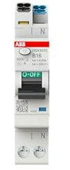 ABB DSX301C B16 A30 FI/LS-Schalter 1 TE 6kA, 1P+N, Typ A, B16, 30mA FlexLine Push-in Technologie 2CSR255165R1165