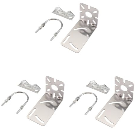 AWAOVV 3 Pack L-Shaped Outdoor Patch Antenna Bracket, U-Shaped Pole Mount Installation, Pole Mount Bracket, U Bolt Antenna Mast Clamp for TV Antenna, Parasols, Flags and Fishing Rods