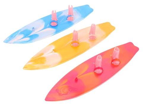 GALPADA 3 Stück Kleiner Surfbrett Deko in Blau Pink Und Gelb Kunststoff Modellrequisiten Für Puppenhäuser Und Strand Party Dekoration