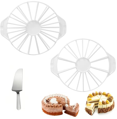 2 Pezzi Taglia Torta 10/12/14/16 Fette, Affettatrice per Torte, Taglierina Rotonda per Torte, Utensili da Cucina per Pizza, Cheesecake, Dessert