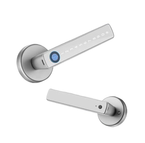 Smart Lock, Smart Door Lock Handle With Fingerprint Key Card Digital Door Lock Keypad Key Entry Electronic Lock(Bianco)