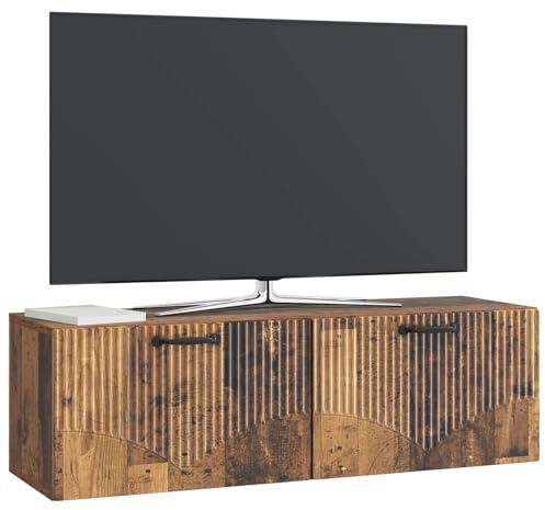 vidaXL Wandmontierter TV-Schrank Altholz 98 x 31 x 30 cm Holzwerkstoff, Moderner Wohnbereich, Rechteckiger Wandschrank, Viel Stauraum, Schlichtes Design für die Haushaltsorganisation