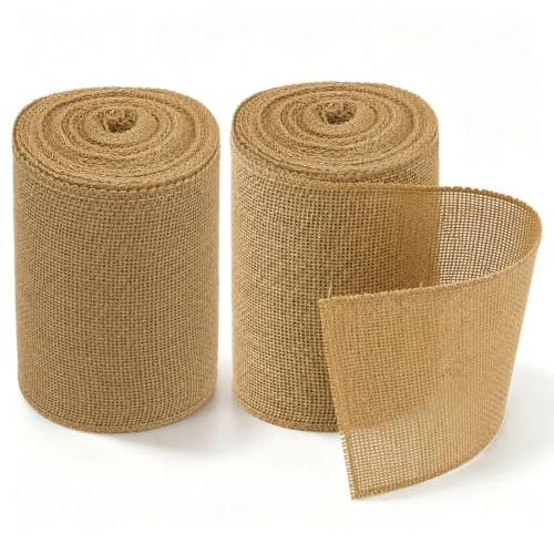 Ruban Toile de Jute Naturel 15cmx20m Bande D' enroulement de Jute Vintage | Chemin de Table Toile de Jute pour Protection des Arbres, Décoration de Mariage et Noël Jardin, Bricolage, Emballages Cadeaux