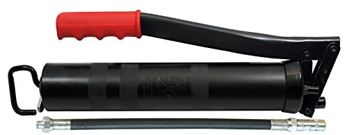 SAMOA Profi-Hebelpresse inkl. Hochdruckschlauch (Betriebsdruck 400 bar, Schlauchlänge 300 mm, 4-Backen-Profi-Mundstück, Fettpresse mit Befüllnippel, Inhalt 500 ccm / 400 g) 40453