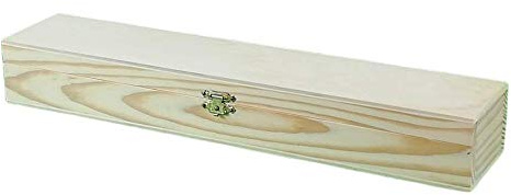 GRECA Rechteckige Aufbewahrungsbox aus Holz, naturfarben, zum Bemalen, ideal für Pinsel. Außenmaße (B/T/H): 35 x 7 x 5 cm.