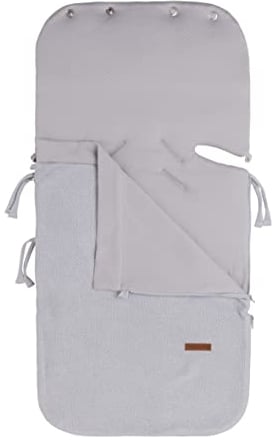 Baby's Only - 86x38 cm - 0+ Sommer Fußsack Babyschale aus Baumwolle - für 5- und 3-Punkt-Gurten Autositz - für Jungen und Mädchen - Silbergrau